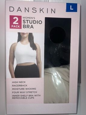 Danskin 2-Pack Studio Bra - White